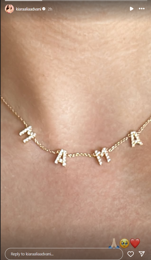 Kiara Advani flaunts her "mama" embedded necklace