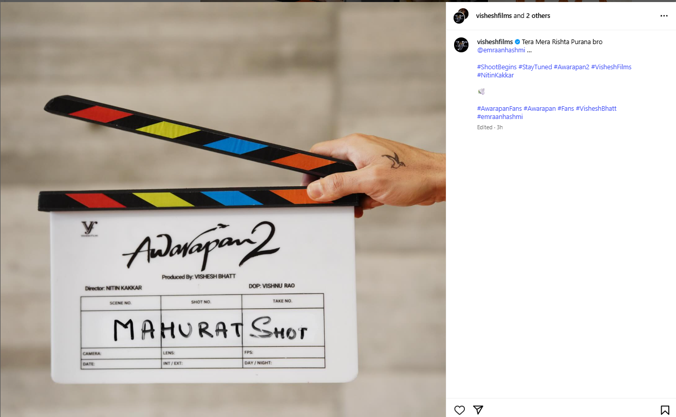 Lights, Camera, Action! Emraan Hashmi kick-starts shooting for  'Awarapan 2'