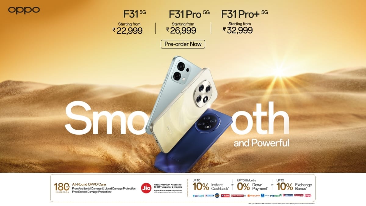 OPPO India ने लॉन्च की F31 5G सीरीज़ — दमदार परफॉरमेंस और टिकाऊ डिज़ाइन वाले स्मार्टफोन
